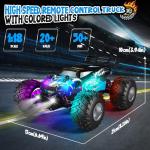 AONEPTR Remote Control Car, All Terrain Remote Control Truck for Boy, 2.4GHz Rc Car with Bodylight and Two Rechargeable Batteries, 20KM/H Monster Truck Toys