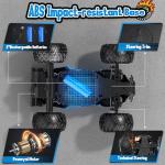 AONEPTR Remote Control Car, All Terrain Remote Control Truck for Boy, 2.4GHz Rc Car with Bodylight and Two Rechargeable Batteries, 20KM/H Monster Truck Toys