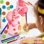 KETIEE Drawing Projector for Kids, Tracing and Drawing Projector Toy with Light & Music, Children Smart Projector Sketcher, Kids Art Projector with 72 Stencils for Boy Girl 3-8 Years Old (Pink)