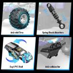 AONEPTR Remote Control Car, All Terrain Remote Control Truck for Boy, 2.4GHz Rc Car with Bodylight and Two Rechargeable Batteries, 20KM/H Monster Truck Toys
