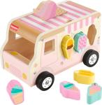 Fisher-Price Wood Toddler Toy Ice Cream Truck Shape Sorter Set, 9 Wooden Pieces for Developmental Play Kids Ages 18+ Months (Amazon Exclusive)