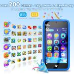 MOMILLA Toys Kids Smart Phone, 3.97" Screen Dual Cameras w/ 21 Stickers, Christmas Birthday Gifts for Kids, 16GB Toddler Learning Cell Phone with Games, Boys Girls Toys for Age 3 4 5 6 7 8 9 Year Old