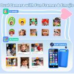 MOMILLA Toys Kids Smart Phone, 3.97" Screen Dual Cameras w/ 21 Stickers, Christmas Birthday Gifts for Kids, 16GB Toddler Learning Cell Phone with Games, Boys Girls Toys for Age 3 4 5 6 7 8 9 Year Old