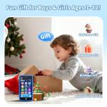 MOMILLA Toys Kids Smart Phone, 3.97" Screen Dual Cameras w/ 21 Stickers, Christmas Birthday Gifts for Kids, 16GB Toddler Learning Cell Phone with Games, Boys Girls Toys for Age 3 4 5 6 7 8 9 Year Old