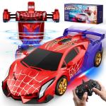 Spider Transform RC Cars Toys with Eye & Underbody Lights, 2.4GHz Remote Control Car One-Button Deformation, Fast 360°Rotation Robot Toys Birthday Gifts for 3 4 5 6 7 8 9 10 Year Old Boys Age 4-7 8-12