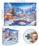 Christmas Fantasy Fairy Town Jigsaw Puzzles for Adults 1000 Piece Winter Country Landscape Puzzle for Adults with Letters on Back Challenging Holiday Family Puzzle Games Gift for Women Men Seniors