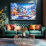 Christmas Fantasy Fairy Town Jigsaw Puzzles for Adults 1000 Piece Winter Country Landscape Puzzle for Adults with Letters on Back Challenging Holiday Family Puzzle Games Gift for Women Men Seniors