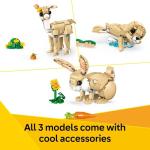 LEGO Creator 3 in 1 Cute Bunny Toy - Building Toy Set with 3 Build Options, Bunny, Seal, or Llama - Animal Figures for Kids, Girls and Boys, Ages 8+ - Gift Idea for Birthdays - 31162