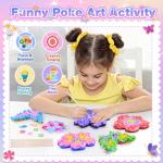 MDINGTD Toys for 4 5 6 7 8+ Year Old Girls, Poke Art Flower Bouquet with 8 Flowers & 2 Butterflies Arts and Crafts for Girls Ages 4-8 DIY Creative Activity Birthday Xmas Gifts Craft Kits