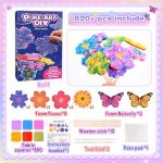 MDINGTD Toys for 4 5 6 7 8+ Year Old Girls, Poke Art Flower Bouquet with 8 Flowers & 2 Butterflies Arts and Crafts for Girls Ages 4-8 DIY Creative Activity Birthday Xmas Gifts Craft Kits