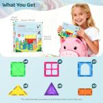 Crenova Magnetic Tiles Toddler Magnet Toys, Mini Magnetic Building Blocks for Kids Ages 3+ Travel Set, Educational Toy for Boys Girls Sensory Play Preschool Learning Classroom Must Haves
