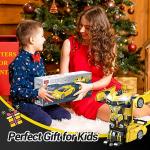Qumcou Transform Remote Control Car, RC Cars for Boys Age 3-5 6-8, One-Button Transform Toy Cars, 2.4GHz, 360° Spin, 1:16 Scale, Flashing Headlight,3-8 Year Old Grandkids Christmas Birthday Gifts