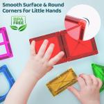 Crenova Magnetic Tiles Toddler Magnet Toys, Mini Magnetic Building Blocks for Kids Ages 3+ Travel Set, Educational Toy for Boys Girls Sensory Play Preschool Learning Classroom Must Haves