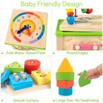 WOODMAM Wooden 7-in-1 Activity Cube| Montessori Toys for 1 2 3 Year Old Toddlers| Baby Educational Developmental Toys |One Year Old Boys Girls First Birthday Gifts |Bonus Sorting & Stacking Board