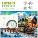 Christmas Puzzles for Adults 1000 Pieces Winter Train Town Jigsaw Puzzles for Adult Puzzles 1000 Pieces with Letters on Back Challenging Holiday Family Puzzle Gifts for Women Men Seniors