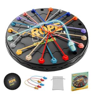 lartoys Rope Untangling Puzzle Game, Educational Strategy Board Game for Kids & Adults, Family Travel Party Games with Multi-Level Challenges, Gifts for All Ages(Manual on Box)