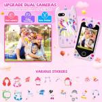 Kids Smart Phone for Girls Gifts - Toddler Christmas Birthday Gift for Age 3 4 5 6 Year Old, Kids Cell Phone Toy with Touchscreen, Dual Cameras, Learning, Kid Mp3 Player, Games with 32 GB Card