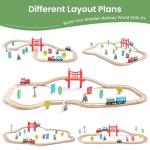 Tiny Land Wooden Train Set for Toddler - 39 Pcs- with Wooden Tracks Compatible with Major Brands - Expandable, Changeable-Train Toy for 3 4 5 Years Old Girls & Boys