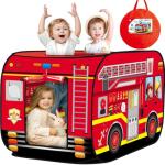 Britik Pop Up Play Tent for Kids Aged 3-5 Years Old Boys and Girls : Fire Truck Tent Playhouse Toy Play Tents for Toddlers 3-5 Kids Tent Indoor Outdoor Playhouse Toys for 3 + Year Old, Fire Truck