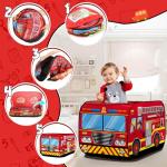 Britik Pop Up Play Tent for Kids Aged 3-5 Years Old Boys and Girls : Fire Truck Tent Playhouse Toy Play Tents for Toddlers 3-5 Kids Tent Indoor Outdoor Playhouse Toys for 3 + Year Old, Fire Truck