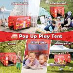 Britik Pop Up Play Tent for Kids Aged 3-5 Years Old Boys and Girls : Fire Truck Tent Playhouse Toy Play Tents for Toddlers 3-5 Kids Tent Indoor Outdoor Playhouse Toys for 3 + Year Old, Fire Truck
