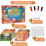 Search and Find Books for Kids 3-5, Reusable Preschool Learning Activities, Perfect Road Trip Essentials, Educational Toys, 28 PCS Busy Books for 3 4 5 6 Year Old Boys Girl Christmas Birthday Gifts