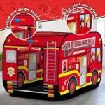 Britik Pop Up Play Tent for Kids Aged 3-5 Years Old Boys and Girls : Fire Truck Tent Playhouse Toy Play Tents for Toddlers 3-5 Kids Tent Indoor Outdoor Playhouse Toys for 3 + Year Old, Fire Truck