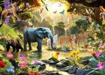 HUADADA 1000 Piece Puzzles - Adventures in The Jungle - 1000 Piece Jigsaw Puzzles for Kids and Adults - Wild Animals Unique Shape (27.6"x 19.7")