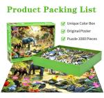 HUADADA 1000 Piece Puzzles - Adventures in The Jungle - 1000 Piece Jigsaw Puzzles for Kids and Adults - Wild Animals Unique Shape (27.6"x 19.7")