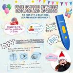 Qiaojoy Bilingual Interactive World Map for Kids Learning and Educational Toys, Talking Electronic Kids World Map i-Poster Geography Games Ages 3 to 12 Years Old, Custom Talking Birthday Gifts Card