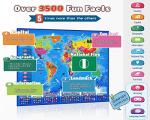 Qiaojoy Bilingual Interactive World Map for Kids Learning and Educational Toys, Talking Electronic Kids World Map i-Poster Geography Games Ages 3 to 12 Years Old, Custom Talking Birthday Gifts Card
