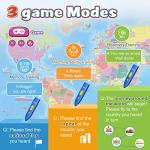 Qiaojoy Bilingual Interactive World Map for Kids Learning and Educational Toys, Talking Electronic Kids World Map i-Poster Geography Games Ages 3 to 12 Years Old, Custom Talking Birthday Gifts Card
