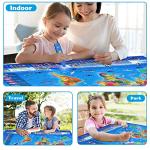 Qiaojoy Bilingual Interactive World Map for Kids Learning and Educational Toys, Talking Electronic Kids World Map i-Poster Geography Games Ages 3 to 12 Years Old, Custom Talking Birthday Gifts Card