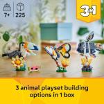 LEGO Creator 3 in 1 Wild Animals: Tropical Toucan Building Toy for Kids- Jungle Building Blocks & Learning Toy for Girls & Boys, Ages 7+ - Build 3 Animal Toys in 1 Set - Gift for Birthdays - 31173