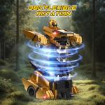 Kroyedfuw Dinosaur Transform Rc Cars, 2.4Ghz Remote Control Car Transforming Robot with Flashing Light, 360° Rotation One Button Deformation Car Toy Gifts for Boys Age 4-7 8-12