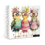 Funny Chicken Puzzles for Adults 1000 Pieces, Cute Bird Flower Jigsaw Puzzles, Beautiful Animal Art Puzzles