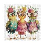 Funny Chicken Puzzles for Adults 1000 Pieces, Cute Bird Flower Jigsaw Puzzles, Beautiful Animal Art Puzzles