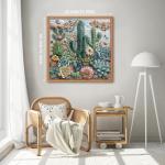 Cactus Puzzle for Adults, Unique Succulent Flower Plant Puzzle, Floral Nature Art Puzzle1000 Pieces, Challenging Aesthetic Jigsaw Puzzle