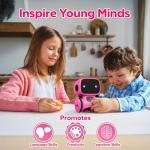 Contixo R1 Kids Robot Toy, Pink Interactive Smart Robots with Voice Control Talking Dancing Learning Touch Sensor Compact Educational Portable Toy for Boys Girls Toddlers 3-8 Years Old Birthday Gifts