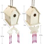 Crafts for Kids Ages 4-8 - 4 Pack DIY Bird House Wind Chime Kit - Build and Paint Birdhouses Wooden Arts Kits Easter Basket Stuffers Gifts for Girls Kids Boys Toddlers Ages 3-5 4-6 6-8 8-12