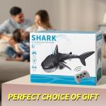 BLmukce 2.4GHz Remote Control Shark Toy for Pool, 1:18 Scale High Simulation RC Shark with Light & Spray Water, Electric Remote Controlled Swimming Water Pool Toys for 4 5 6 7 Year olds Kid Boys Girls