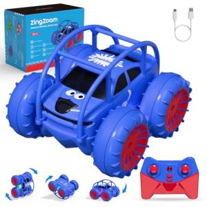 Remote Control Car, Fast Direct Charging RC Cars Amphibious 360° Rotating LED Rechargeable Stunt Car 2.4Ghz 4WD All Terrain RC Race Cars Toy Christmas Birthday Gift for Kids Boys Girls Aged 3-12 years