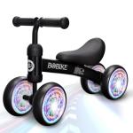Bobike Baby Balance Bike Toys for 12-36 Months Kids Toy Boy and Girls Gifts Toddler Best First Birthday Gift Children Walker No Pedal Infant 4 Wheels Bicycle (Colorful, Black-Light)