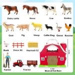Big Red Barn Toys for Toddlers 1-3, Farm Animal Figures Playset with Tractor for 2 3 4 5 Year Old Kids, Musical Preschool Montessori STEM Learning Toys, Christmas Birthday Easter Gift for Boys Girls