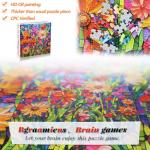 Bgraamiens-Mosaic Art Flowers-1000 Pieces Puzzle for Adults, Stained Glass Jigsaw with Flowers, Impossible Puzzle Color Challenge Hard Puzzles for Adults
