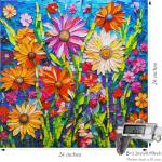 Bgraamiens-Mosaic Art Flowers-1000 Pieces Puzzle for Adults, Stained Glass Jigsaw with Flowers, Impossible Puzzle Color Challenge Hard Puzzles for Adults