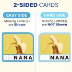 BenBen Spelling Games, 224 Flashcards, 208 Wood Letter Tiles, 1-4 Players, Learning Games for Kids 4-8, Educational Toys for Kindergarten 1st 2nd Grade, Preschool Classroom Must Haves