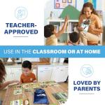 BenBen Spelling Games, 224 Flashcards, 208 Wood Letter Tiles, 1-4 Players, Learning Games for Kids 4-8, Educational Toys for Kindergarten 1st 2nd Grade, Preschool Classroom Must Haves