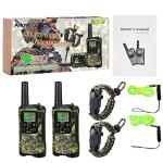 Walkie Talkies for Kids 22 Channel 2 Way Radio 3 Miles Long Range Handheld Walkie Talkies Durable Toy Best Birthday Gifts for 6 Year Old Boys and Girls fit Adventure Game Camping (Green Camo 1)