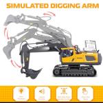 Samtop Remote Control Excavator Toys, 11 Channel 1:20 RC Construction Vehicles, 680° Rotation Hydraulic Car Toys for 6 7 8 9 10 11 12 Year Old Boys Kids, RC Truck Digger Toys Christmas Birthday Gifts